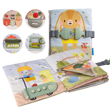 Taf Toys Busy Book for Toddlers 1-3 - Montessori Toys for 1 2 Year Old Boy Girl Birthday Gifts - Busy Book with Zippers, Buckles, Laces - Educational
