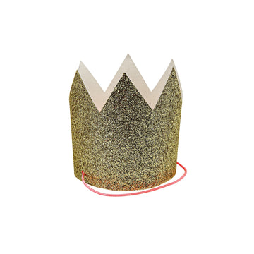 MERI MERI Gold Mini Glittered Crowns, 1 EA