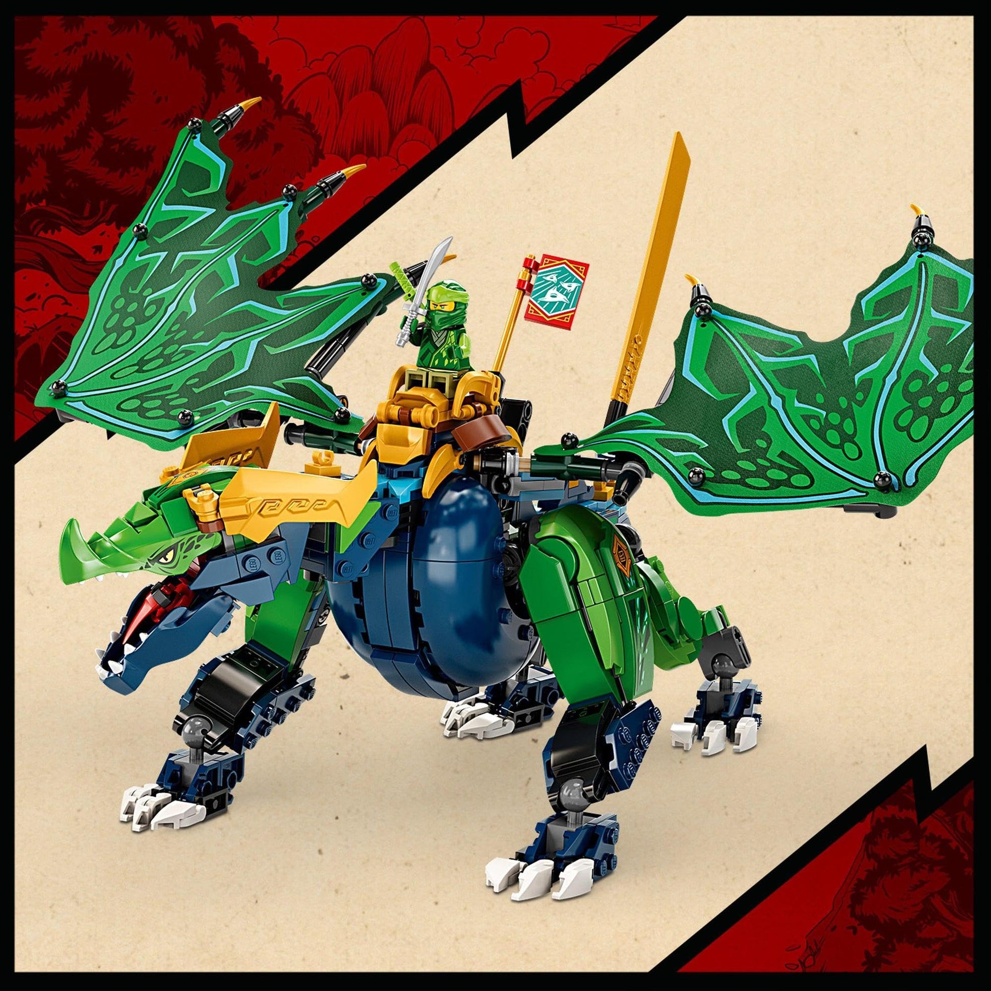 LEGO NINJAGO Lloyd’s Legendary Dragon Toy, 71766 Set with Snake Figures & NYA Minifigure, Collectible Mission Banner Series