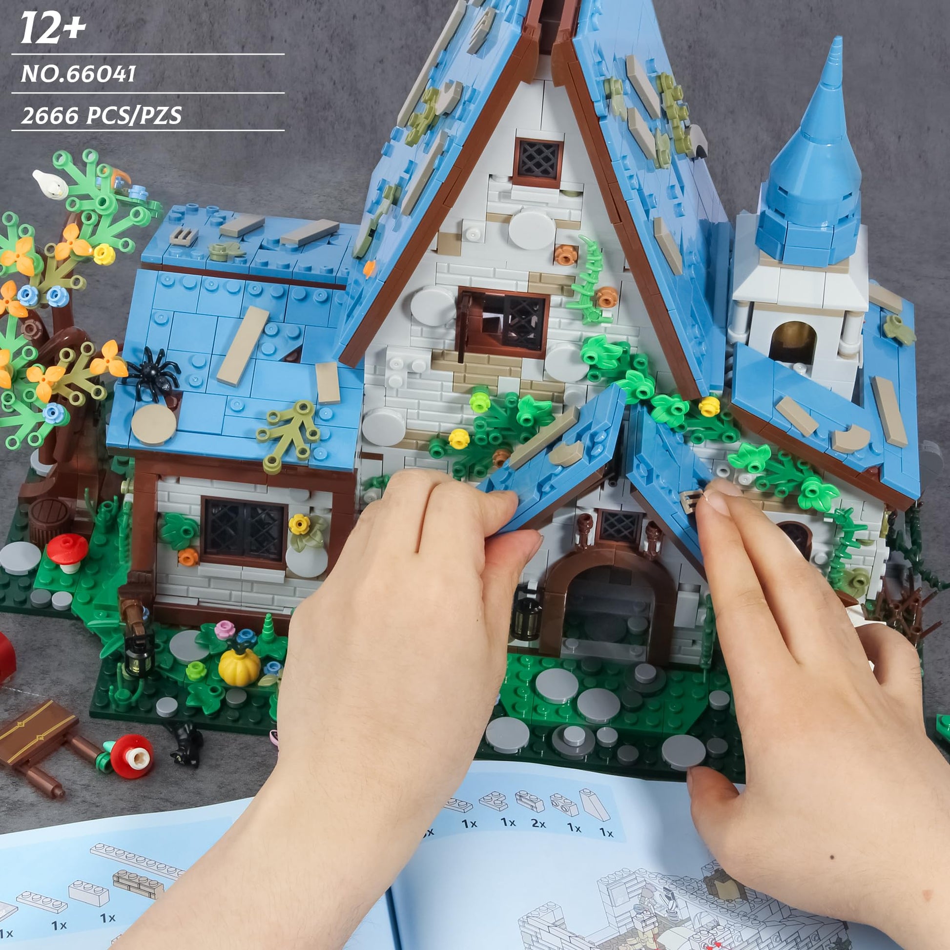 FliCineCrt Magic Stone House Building Block Set for Girl 8-12, Creator Architecture House Building Kit, Model House Toy for Kids, Gift Idea for Boys