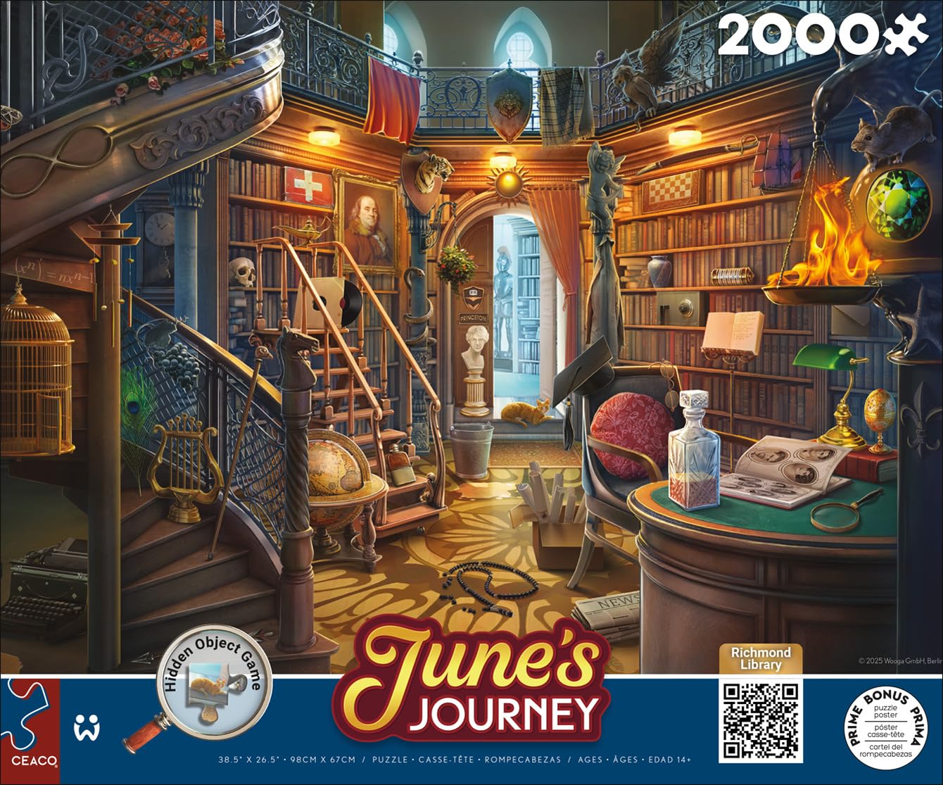 Ceaco - The Library, June's Journey - 2000 Piece Jigsaw Puzzle for Adults