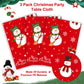 3 Pcs Christmas Tablecloth - Snowman Christmas Table cover, Disposable Plastic Rectangle Xmas Snowman Snowflakes Party Table cloths for Christma
