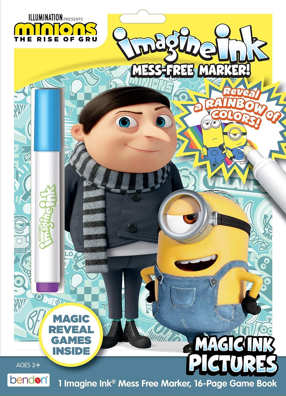 Minions Imagine Ink Coloring Super Set - Bundle with 3 Despicable Me Imagine Ink Mess-Free Coloring Books for Kids | Despicable Me Party Favors