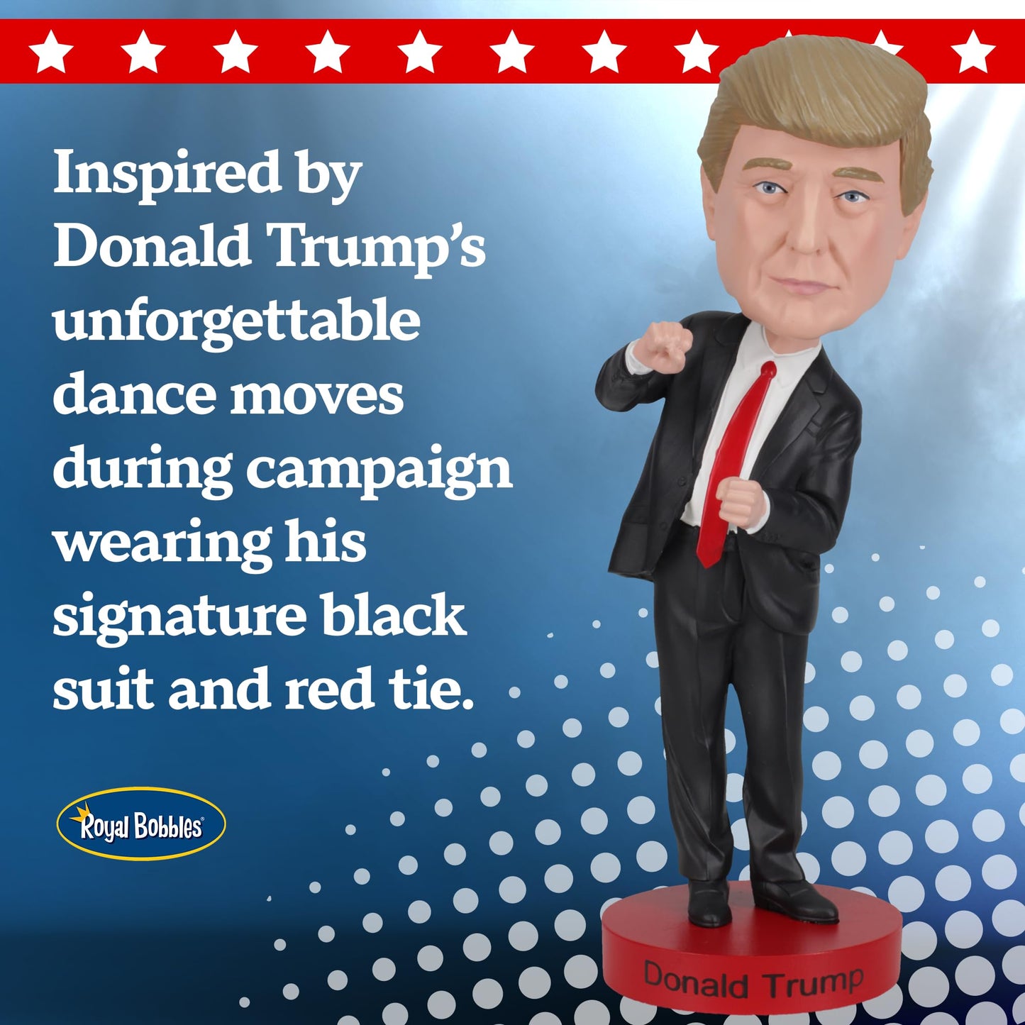 Royal Bobbles Donald Trump Dance Collectible Bobblehead Statue - 45th & 47th President of the United States - Knuckleheads Political Satire Collection