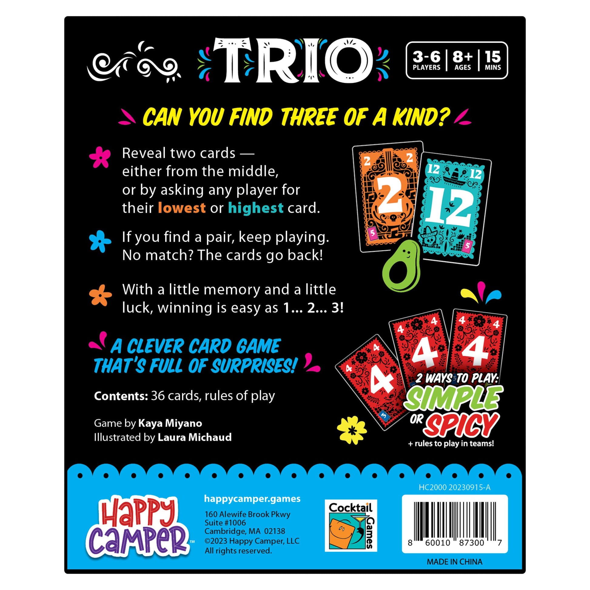 Happy Camper - Trio | Hottest New Family Game | Award-Winning | Game-of-The-Year | Great for Parties and Travel | 3-6 Players | Ages 8+