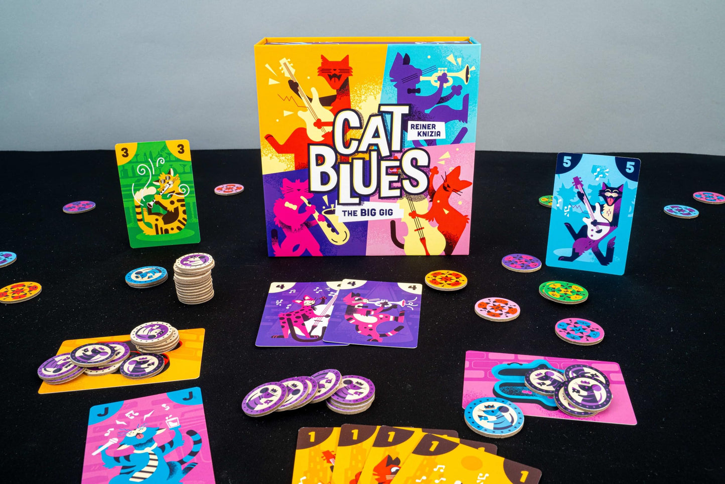 BITEWING GAMES Cat Blues Card Game - Bid for The Hottest Blues Bands - Win Auctions to Gain Cards and Form Quartets - Re-Imagined Reiner Knizia