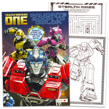 Transformers One Coloring Book Set - Bundle with Activity Book Featuring Optimus Prime Plus Stickers, Crayons, More | Transformers Coloring Set