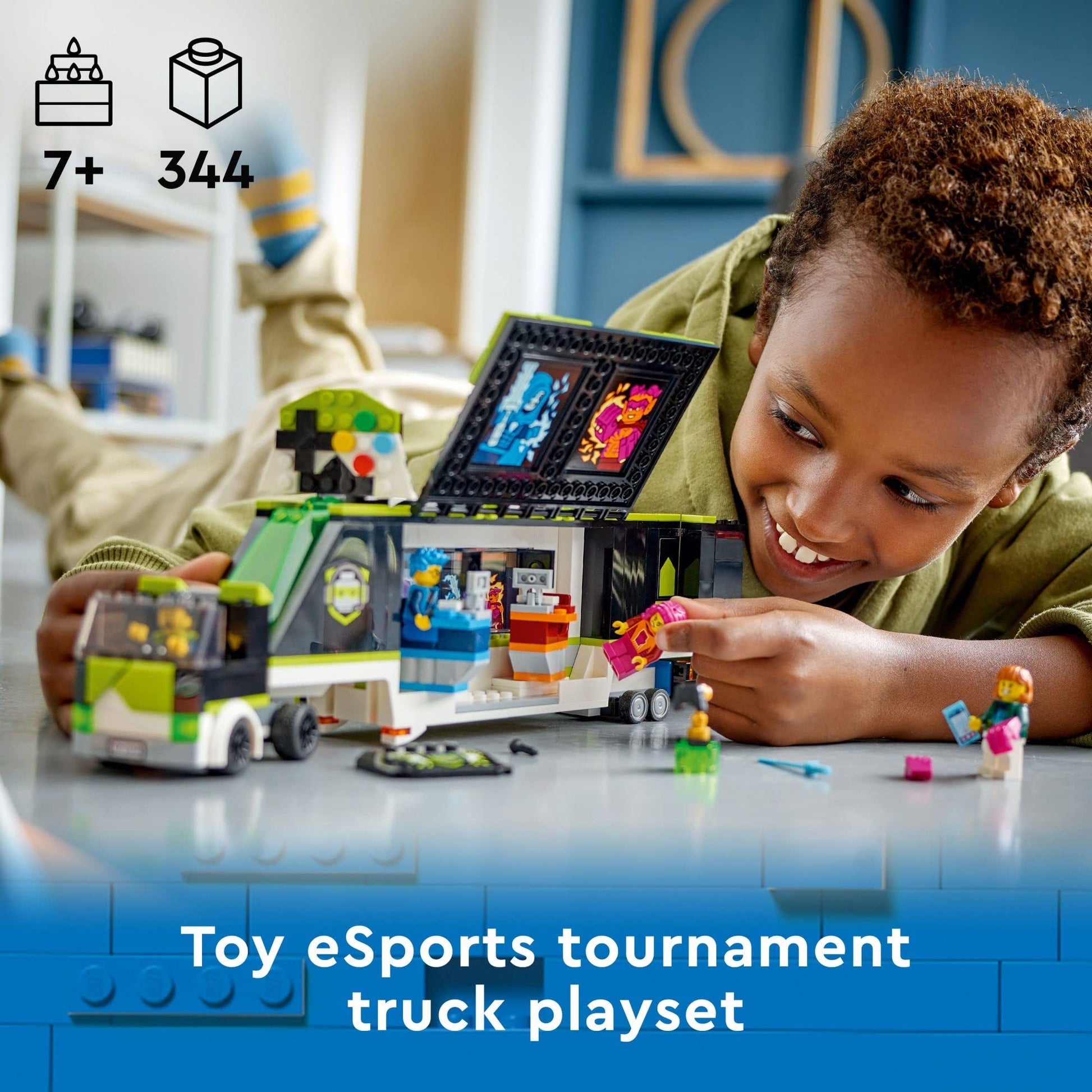 LEGO City Gaming Tournament Truck 60388, Gamer Gifts for Girls, Boys, and Kids, Esports Vehicle Toy Set for Video Game Fans, Featuring 3 Minifigures