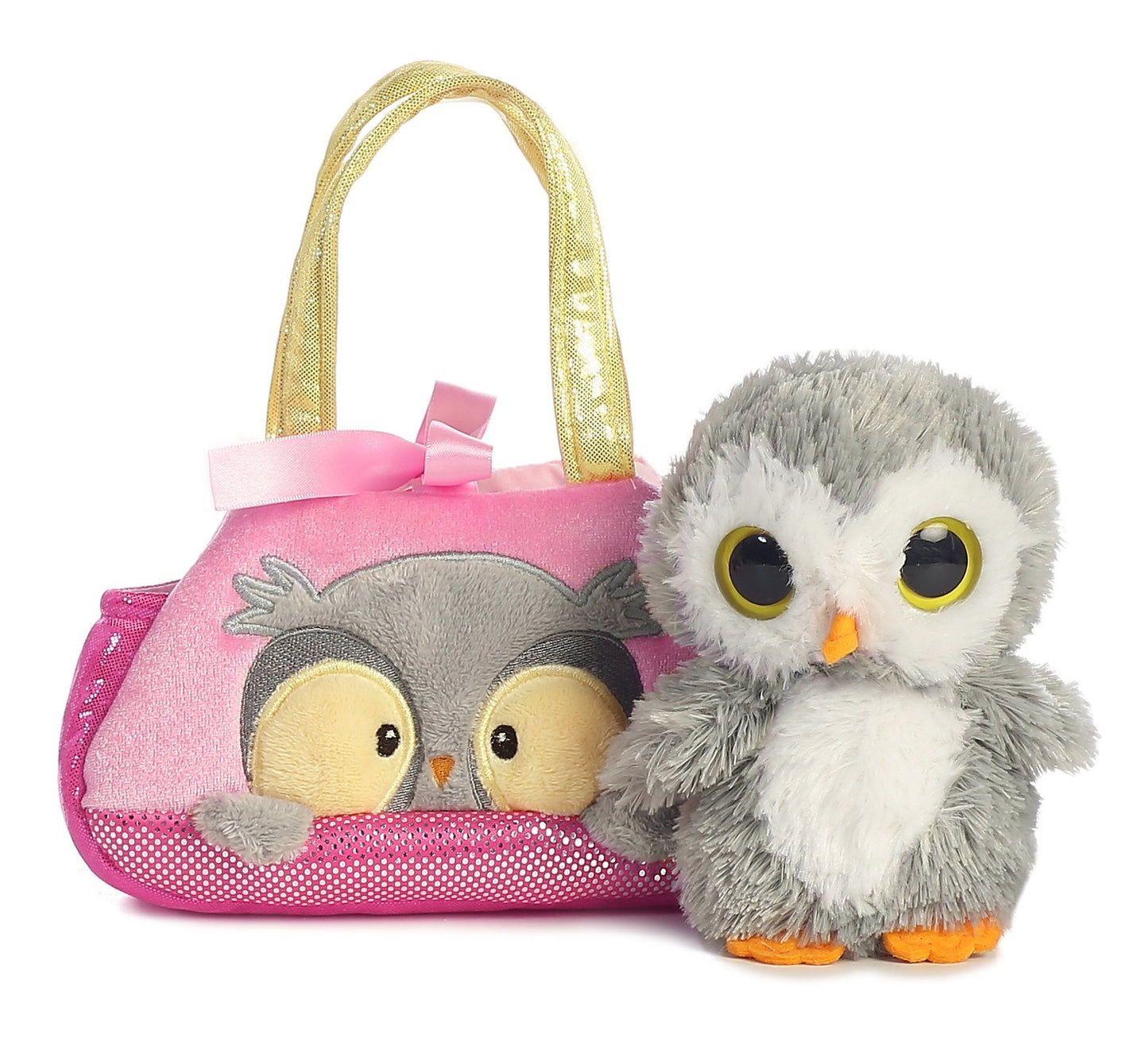 Aurora® Fashionable Fancy Pals™ Peek-A-Boo™ Owl Stuffed Animal - Plush with Stylish Purse for Dress Up Fun - Perfect for Kids 3+ Years, Costumes,