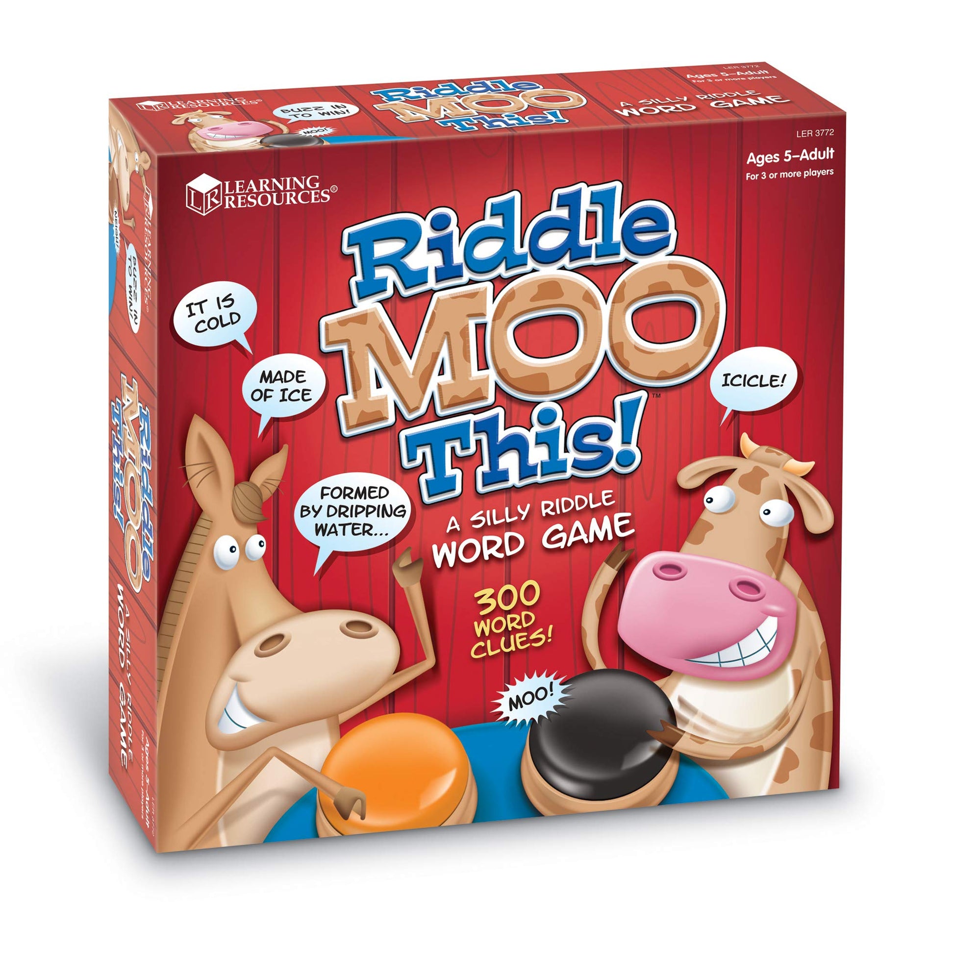 Learning Resources Riddle Moo This - Funny Card Games for Kids and Adults, Classroom Learning Games for Kids 5-7, Guess the Clue Game, Family Night