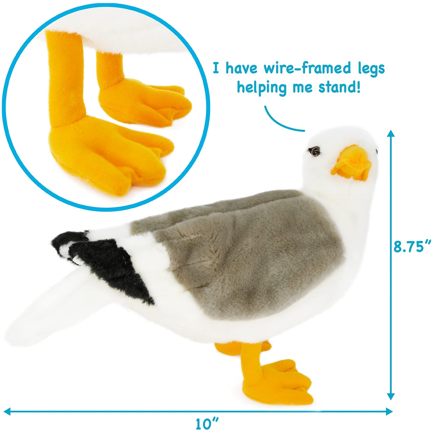 TigerHart Seamus The Seagull - 12 Inch Stuffed Animal Plush