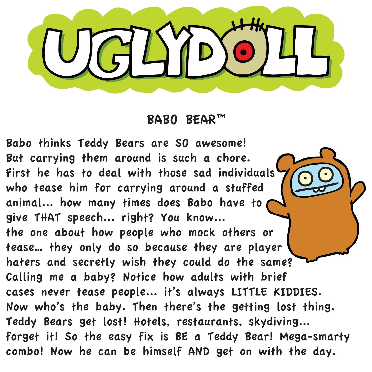 Uglydoll Uglyverse-Babo Bear 11" Plush
