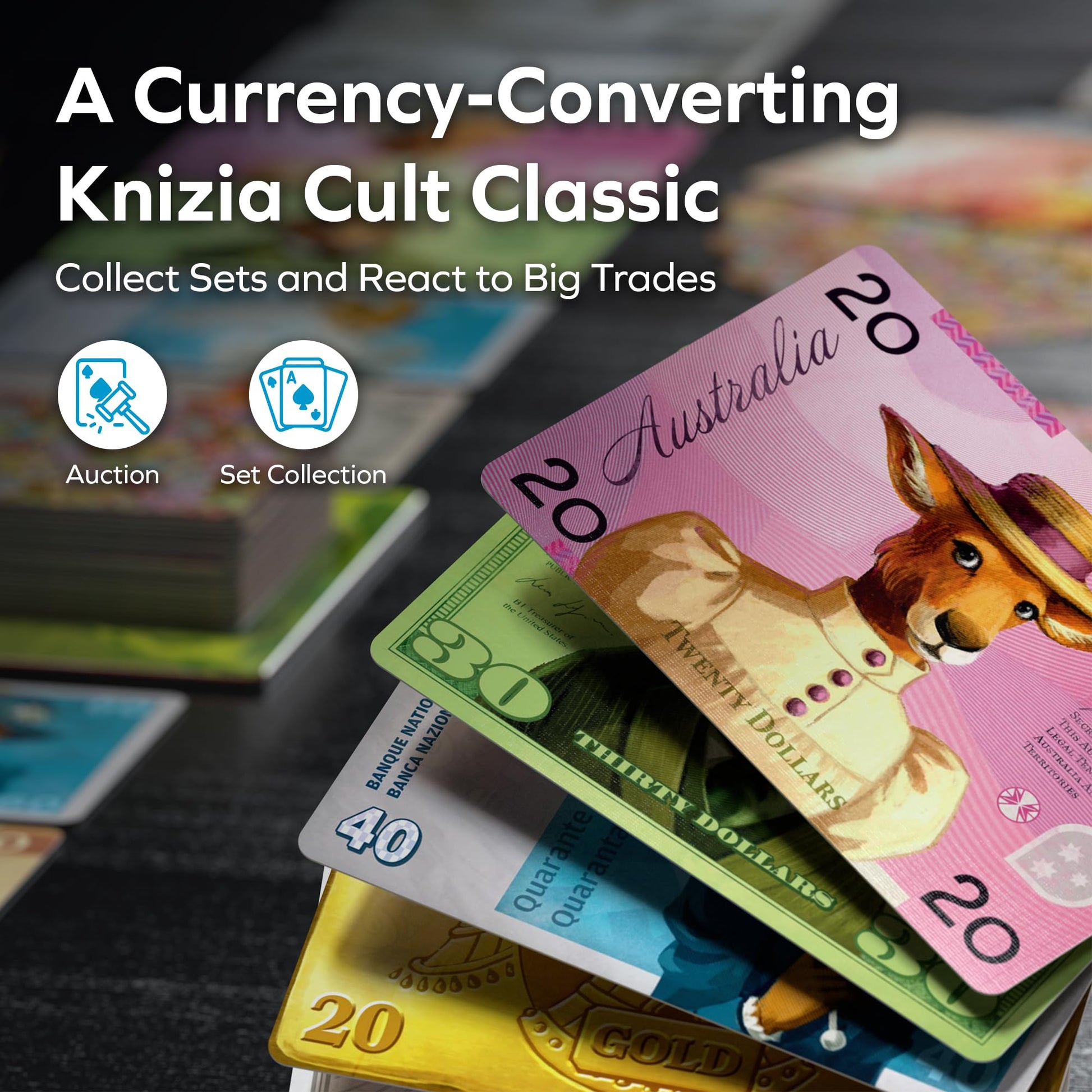 Allplay Money! Board Game for Adults and Families - A Dr. Knizia Cult Classic Card Game - Make Simultaneous Bids to React to The Constantly Changing