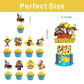 25pcs Cartoon For George of Curious Birthday Decorations with 24pcs Cupcake Toppers,1pcs Cake Topper for Cartoon Birthday Party Supplies.