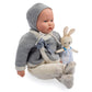 JC Toys La Baby Original Gray Collection Gift Set | 17" Soft Weighted Body | Made in Spain | Just Like a Real Baby | Blue Eyes | Reborn Berenguer
