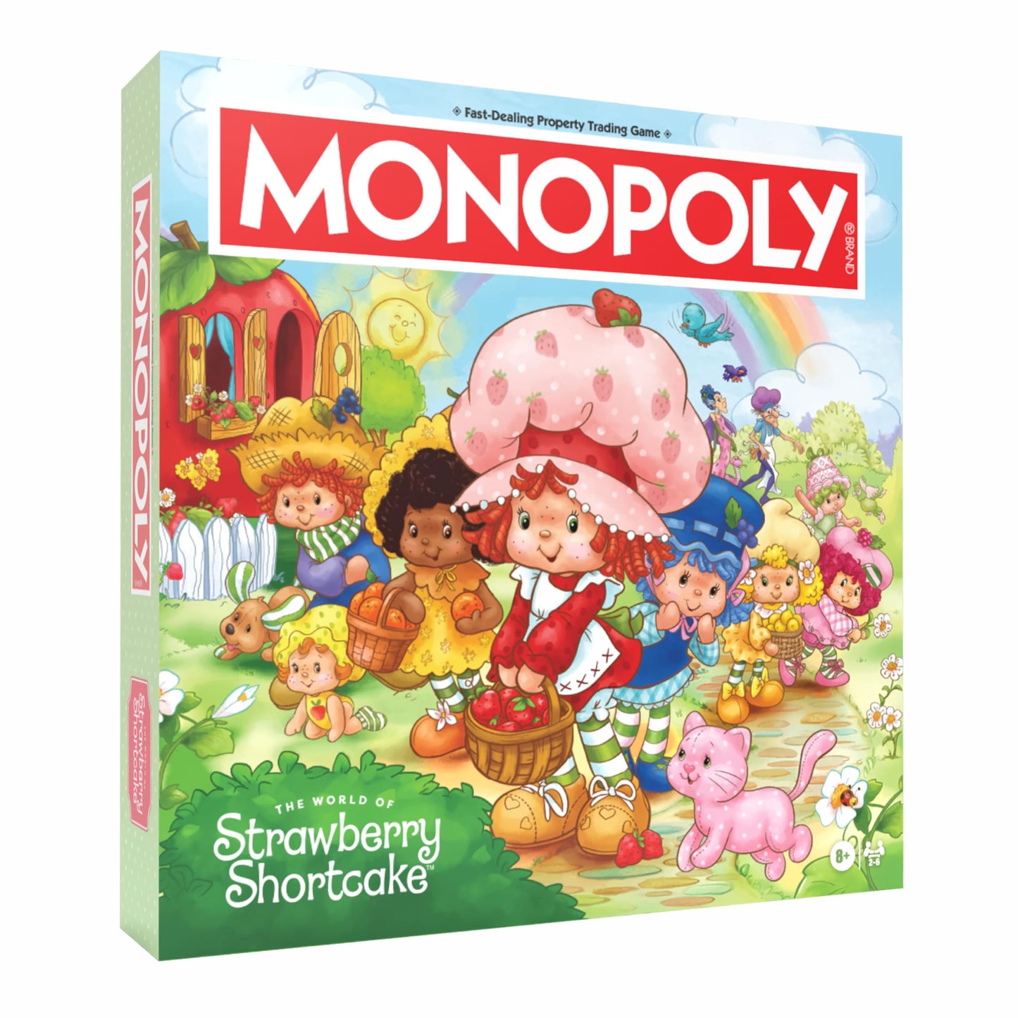 Monopoly: Strawberry Shortcake Board Game, Buy, Sell & Trade Locations Like Big Apple City, Citrus Acres & More, Includes 6 Collectible Tokens Like