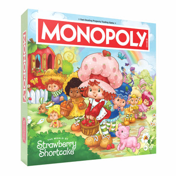 Monopoly: Strawberry Shortcake Board Game, Buy, Sell & Trade Locations Like Big Apple City, Citrus Acres & More, Includes 6 Collectible Tokens Like