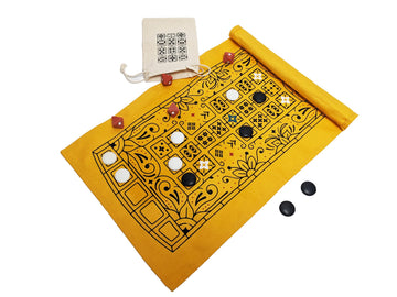 Stellar Factory Royal Game of UR | 5,000-Year-Old Strategy Race Game | Travel-Size with Drawstring Bag | 2 Players, Ages 10+ | 4 Languages