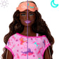 Barbie Party Unboxed Doll & Accessories, Sleepover Reveal Series with 7 Surprises Including Glow-in-The-Dark Activity Pink Pajama Doll