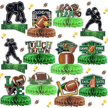MZ.ogm 12PCS Football Party Decorations: Football Table Centerpiece Ball Honeycomb Centerpieces Table Toppers Sports Party Decor Sport Birthday