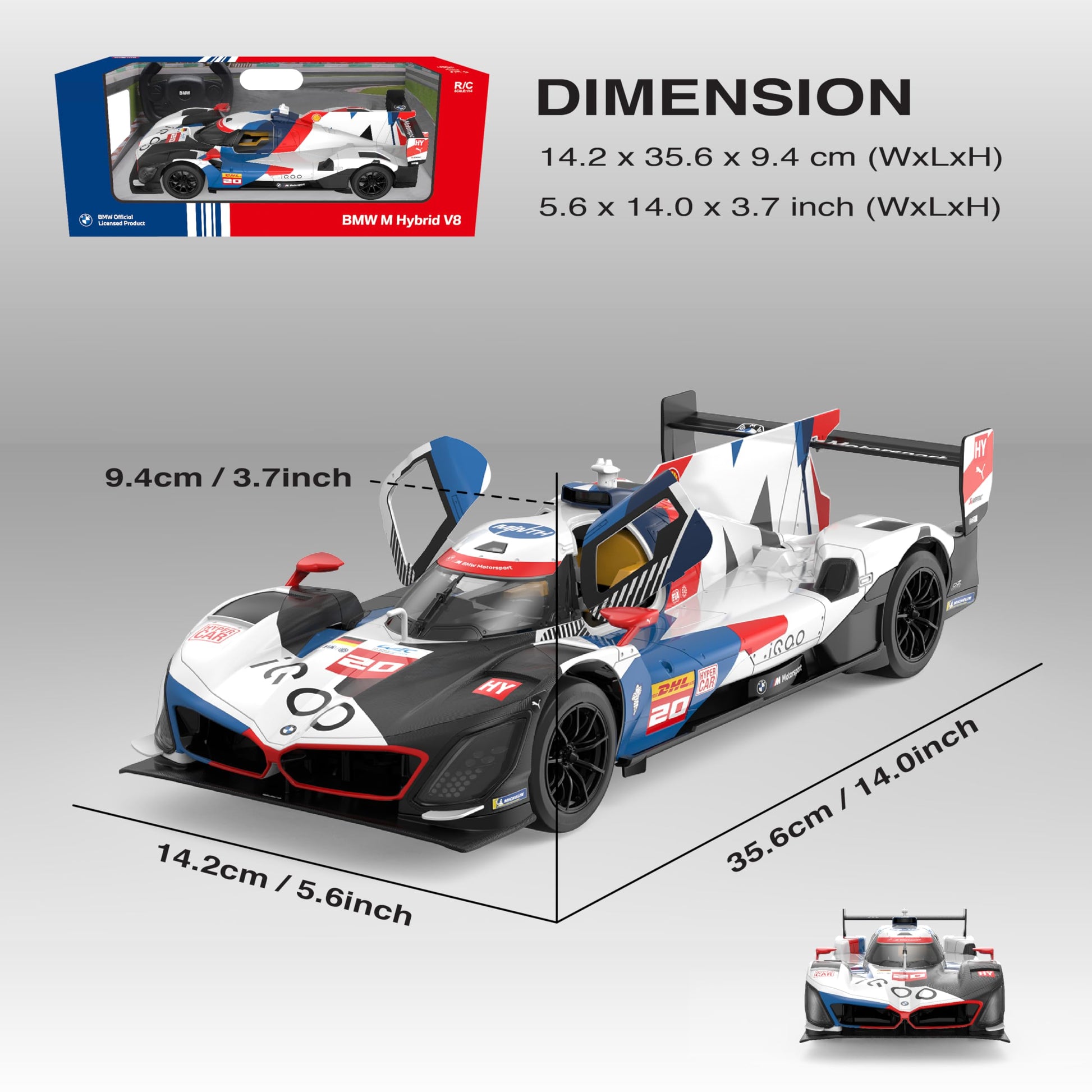 Voltz Toys 1/14 Scale Le Mans RC Car Licensed Le Mans Series Remote Control Toy Car Model for Kids and Adults with Open Doors and Lights Gift for Kids