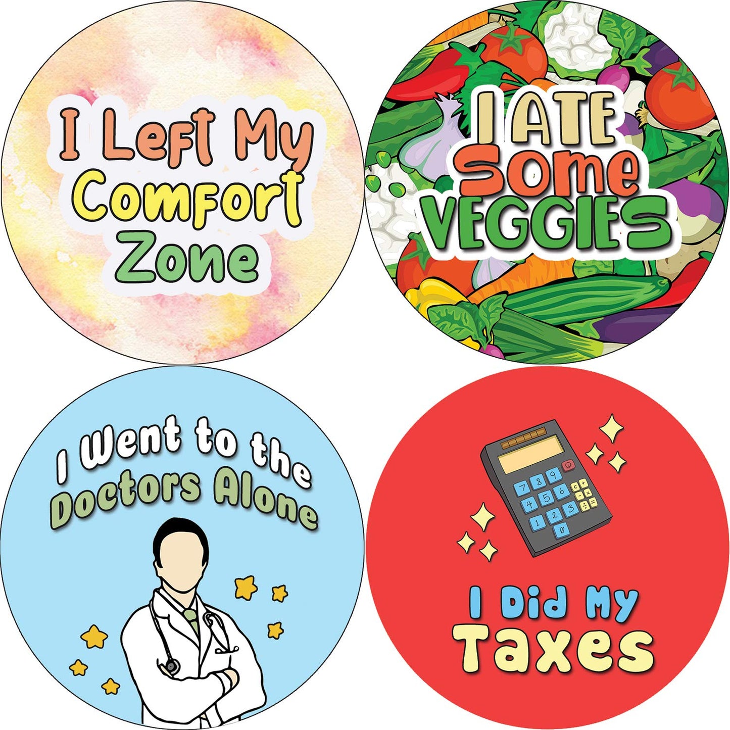 Creanoso Cute Adulting Stickers (10-Sheet) - Assorted Designs for Children - Classroom Reward Incentives for Students - Stocking Stuffers Party Favors