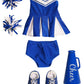 American Fashion World Blue Cheerleading Outfit for 18-Inch Dolls | Accessories Included | Premium Quality & Trendy Design