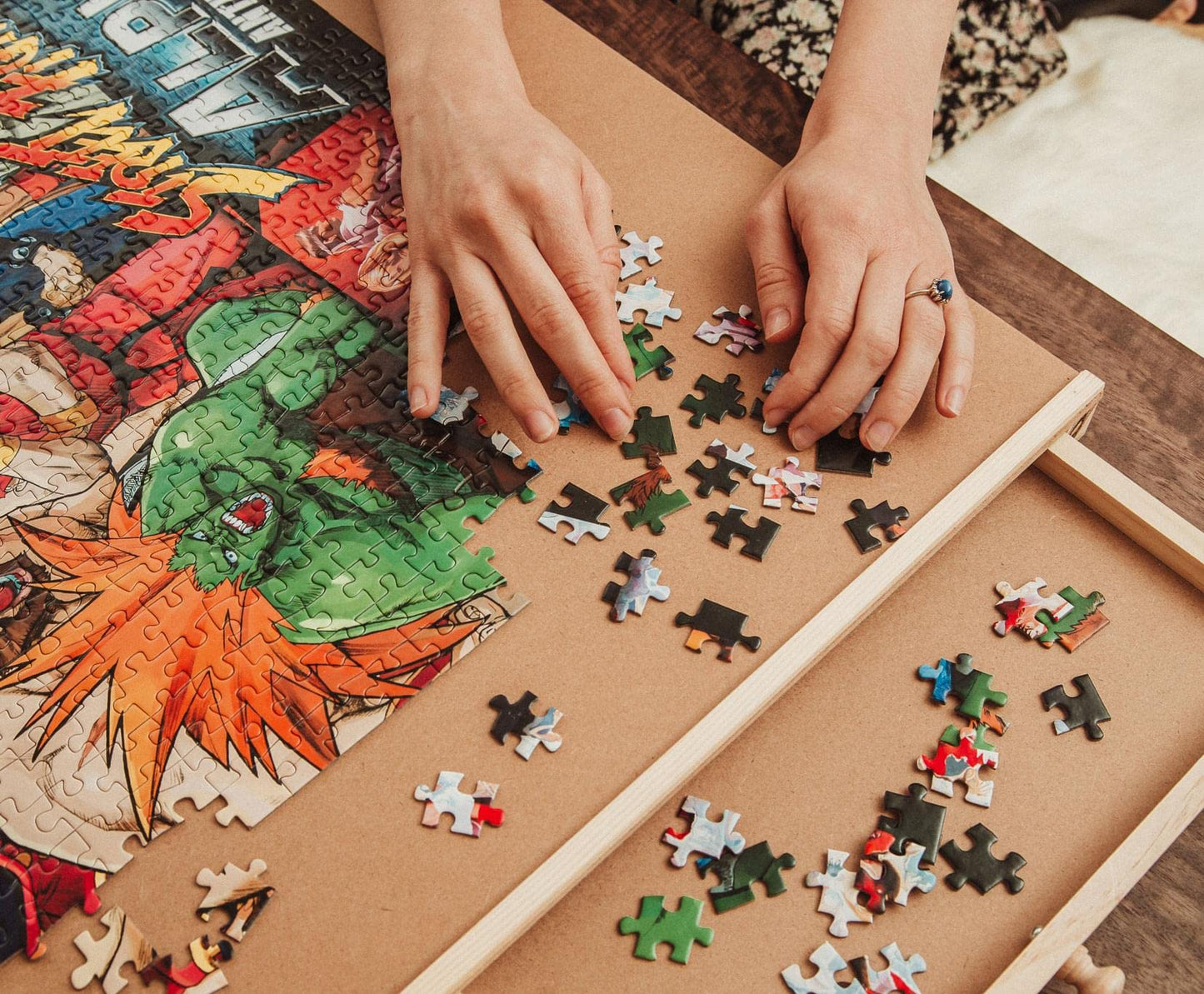 Street Fighter: Alpha Collage 1000-Piece Jigsaw Puzzle | Brain Teaser, Building Kit Activities | 28 x 20 Inches