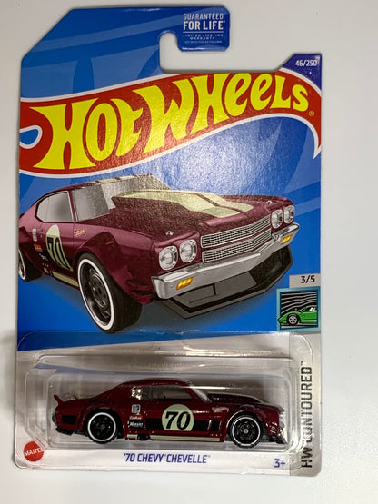 DieCast Hot Wheels '70 Chevy Chevelle, HW Contoured 3/5 [Maroon] 46/250