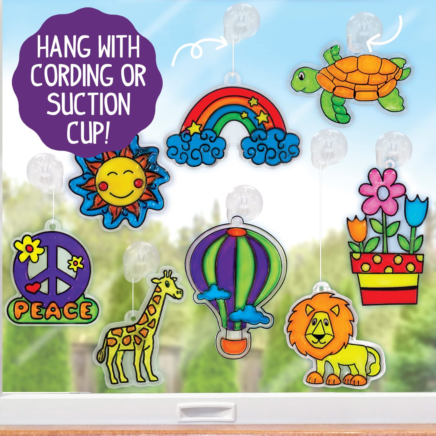 Made By Me Create Your Own Window Art, Paint Your Own Suncatchers, DIY Arts & Crafts Idea, Craft Kits for Kids, Crafts for Kids & Toddlers, Toddler