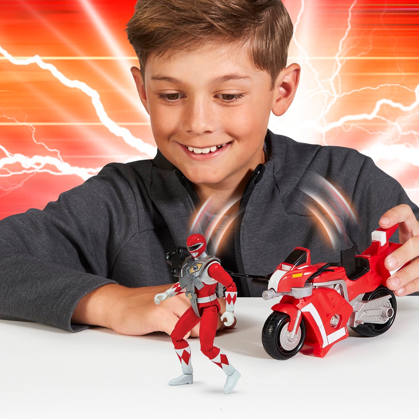 Power Rangers Mighty Morphin Re-Ignition - Tyrannosaurus Battle Bike with Red Ranger Figure by Playmates Toys