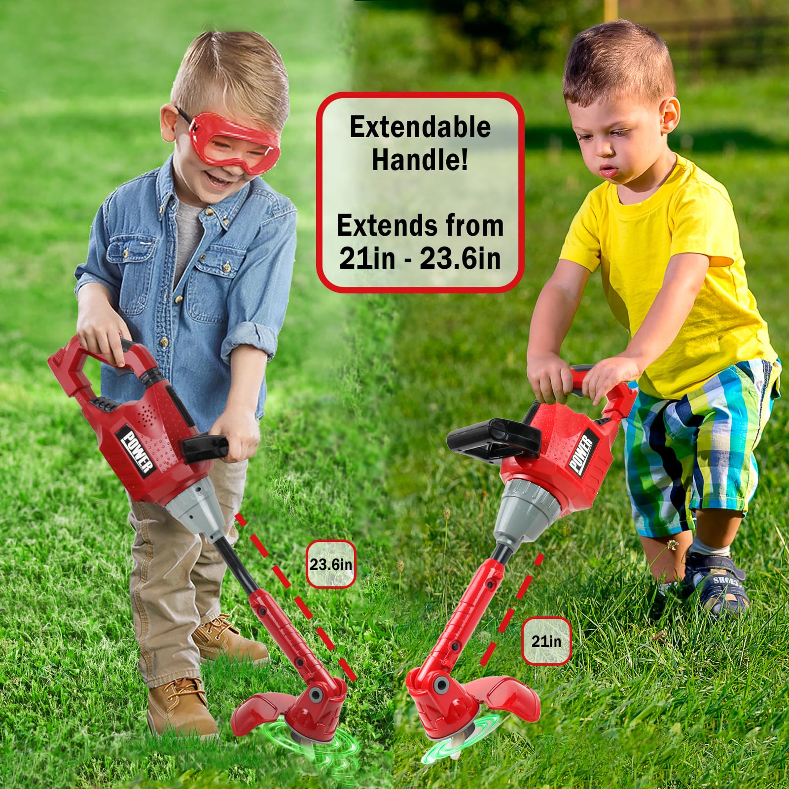 TeganPlay Kids Weed Wacker Toy Hedge Trimmer Yard Tools for Toddler