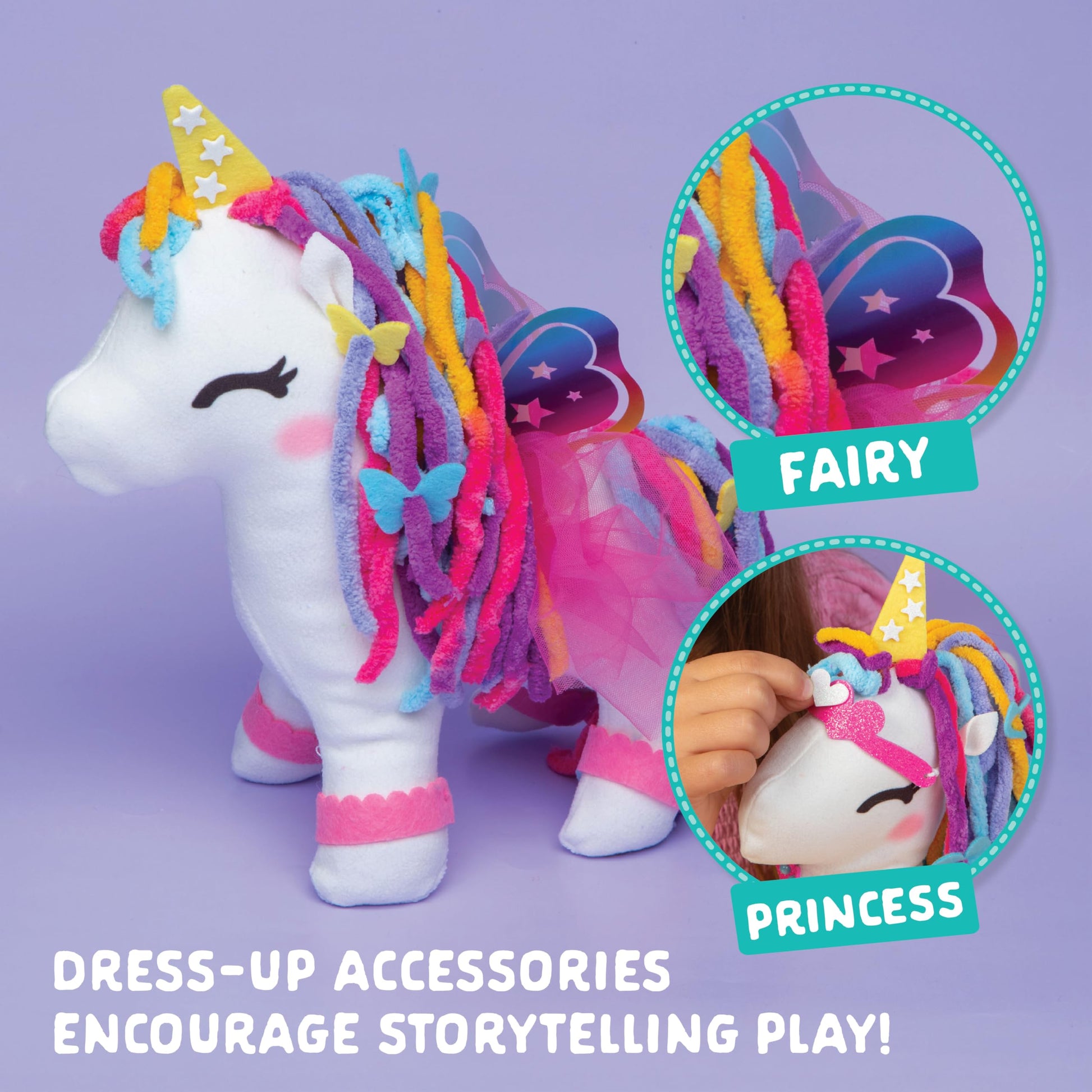 Craft- Tastic - Make a Friend Unicorn - Mini Sewing Kit, Arts and Crafts, Kids Crafts, Craft Kit Makes 1 Easy-to-Sew Stuffie with Accessories, Bonus