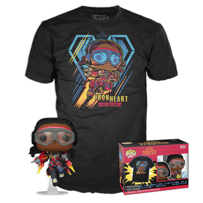 Funko POP! & Tee: Black Panther Wakanda Forever - Ironheart MK1 - Glow in The Dark - Extra Large - (XL) - T-Shirt - Clothes with Collectable Vinyl