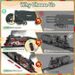 Christmas Electric Remote Control Train Set with Smoke, Lights, Sound, Locomotive, Cars and Remote Carriage, 3 Smoke Outlets, USB Rechargeable,