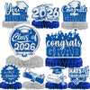 9Pcs 2026 Graduation Decorations Congrats Grad Table Centerpiece Class of 2026 Graduation Table Decorations for Graduation Party Supplies (blue)