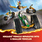 LEGO NINJAGO Ninja Team Combo Vehicle, 4 in 1 Ninja Playset for Kids with Glider, Off-Road Racer and 2 Motorcycle Toys, Birthday Gift for Boys