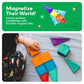 PicassoTiles 60 pcs Mini Magnetic Tiles Magnet Toys Travel-Friendly On-The-Go Building Blocks for Kids Compact Lightweight Creative playset Preschool