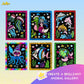JoyBox Foil Art & Glow Sequin Art Craft Kit 2-in-1, Mermaid Luminous Set 6+