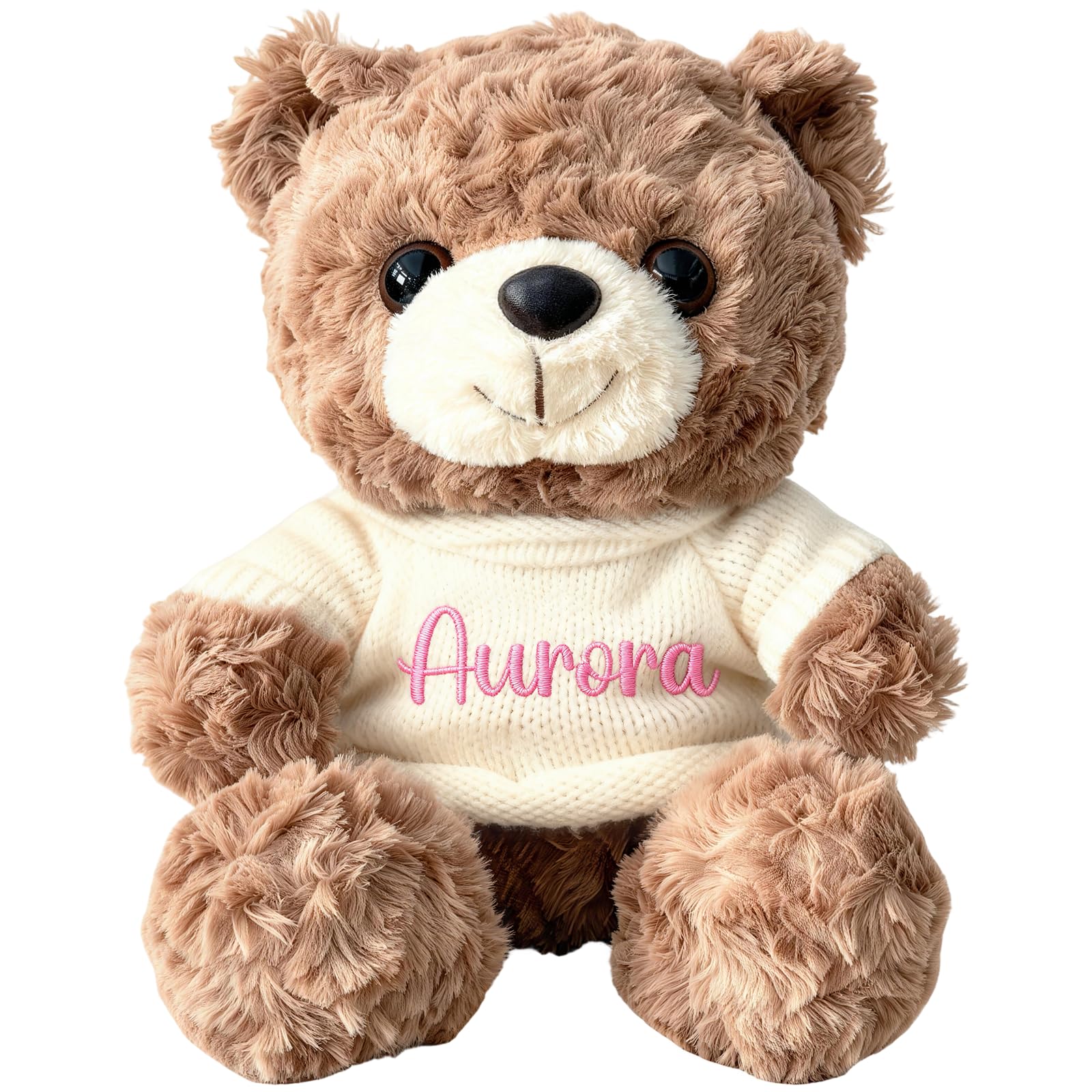 aoemgnj Personalized Teddy Bear with Embroidered Name, 10/12/16 Inch Custom Plush Stuffed Animal, Soft Huggable Gift for Birthday, Christmas