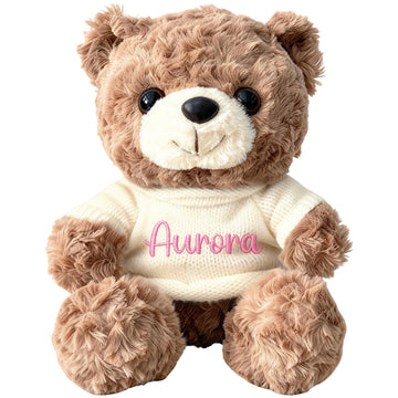 aoemgnj Personalized Teddy Bear with Embroidered Name, 10/12/16 Inch Custom Plush Stuffed Animal, Soft Huggable Gift for Birthday, Christmas