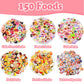 250Pcs Mini Food Miniatures Food Drinks Bottles Toys Doll House Accessories 1:12 Playset Kitchen Game Pretend Play Party Mini Things Stuff Tiny Baking