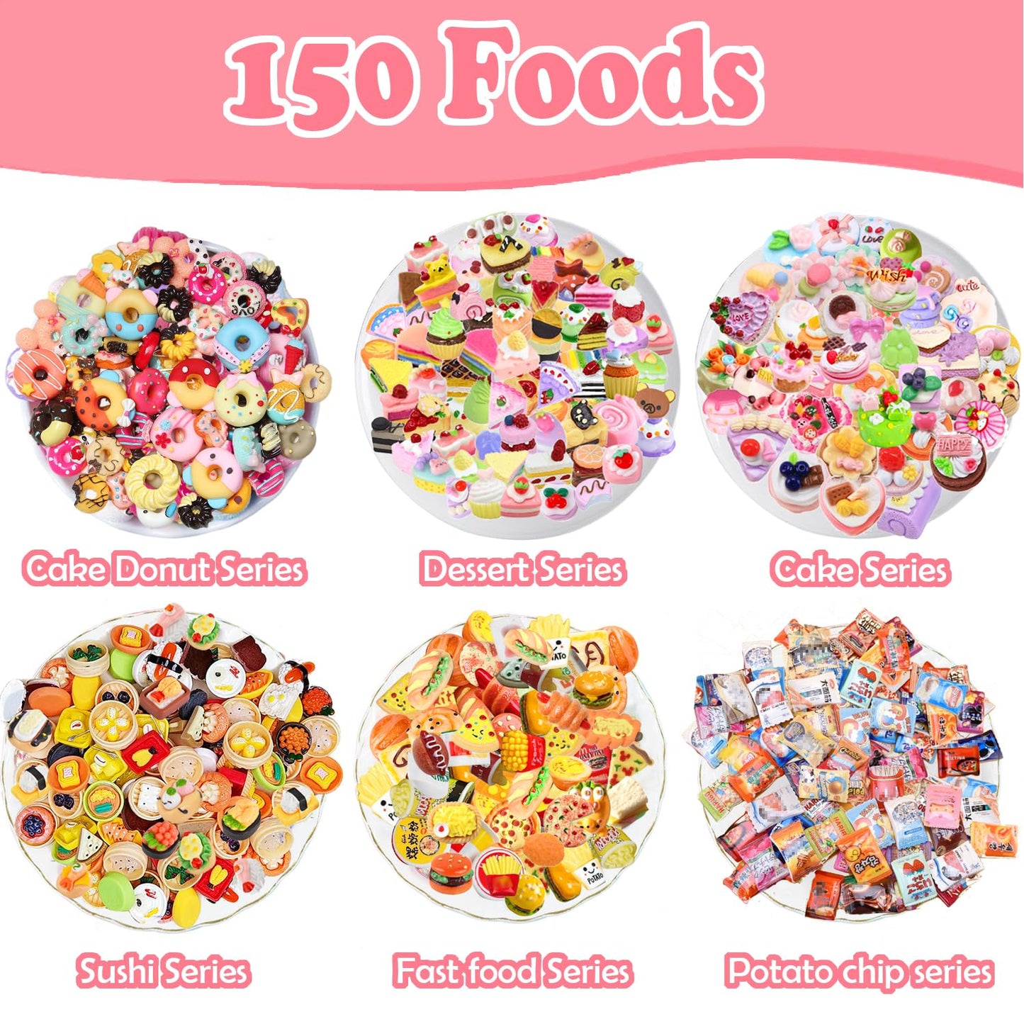 250Pcs Mini Food Miniatures Food Drinks Bottles Toys Doll House Accessories 1:12 Playset Kitchen Game Pretend Play Party Mini Things Stuff Tiny Baking