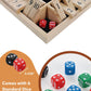 WE Games Shut the Box Wooden Board Game - Classic 4 Player Table Top Math Dice Game, Natural Wood, 8.5 in. Travel Size, 10 Numbers, for Families