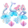 Decor365 Pink Blue Mermaid Centerpiece Under The Sea Table Decorations Girls Birthday Decor Ocean Coral Little Mermaid Theme Bday Tea Party Supplies