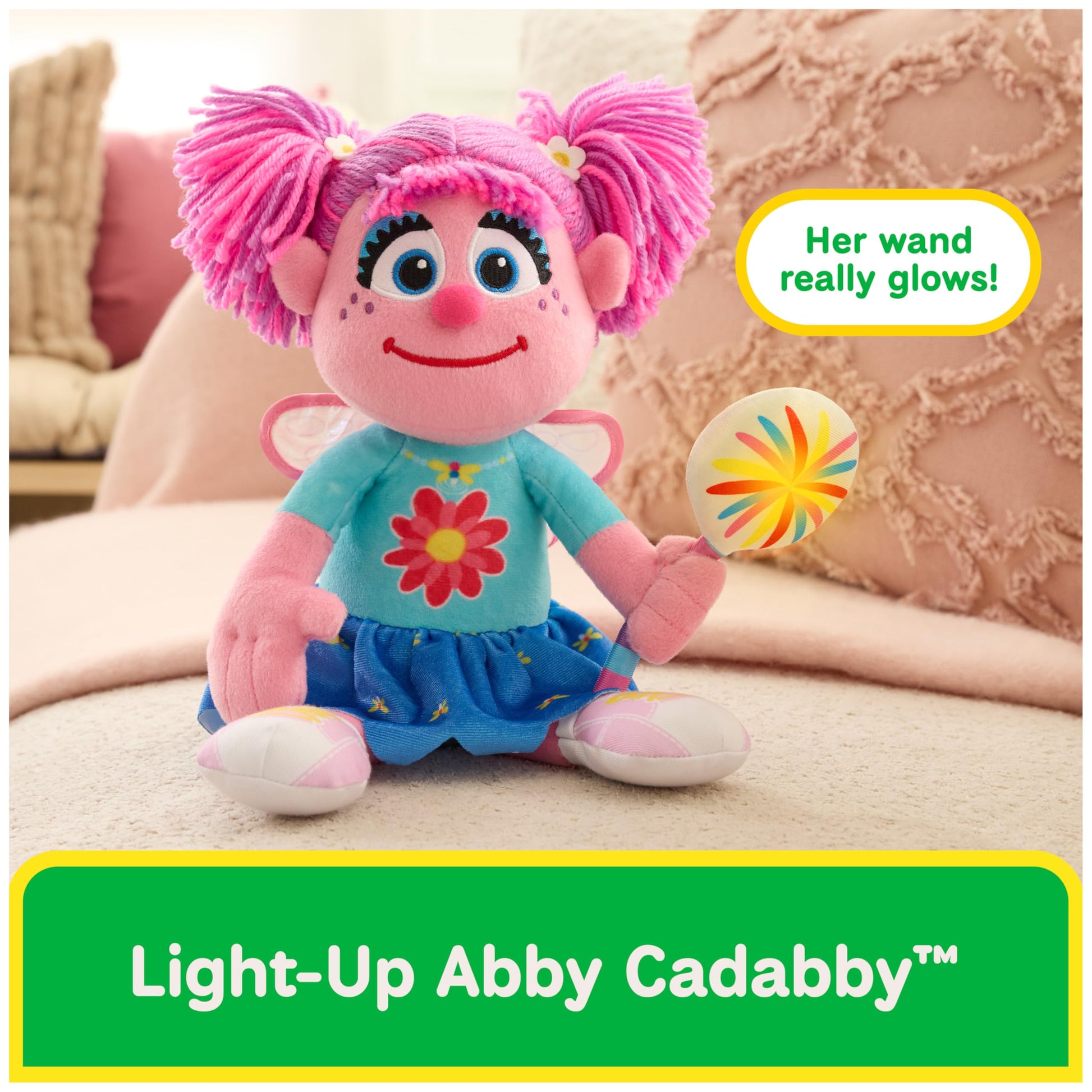 GUND Sesame Street Abby Cadabby 14-Inch Plush Toy with LED Wand for Ages 1+