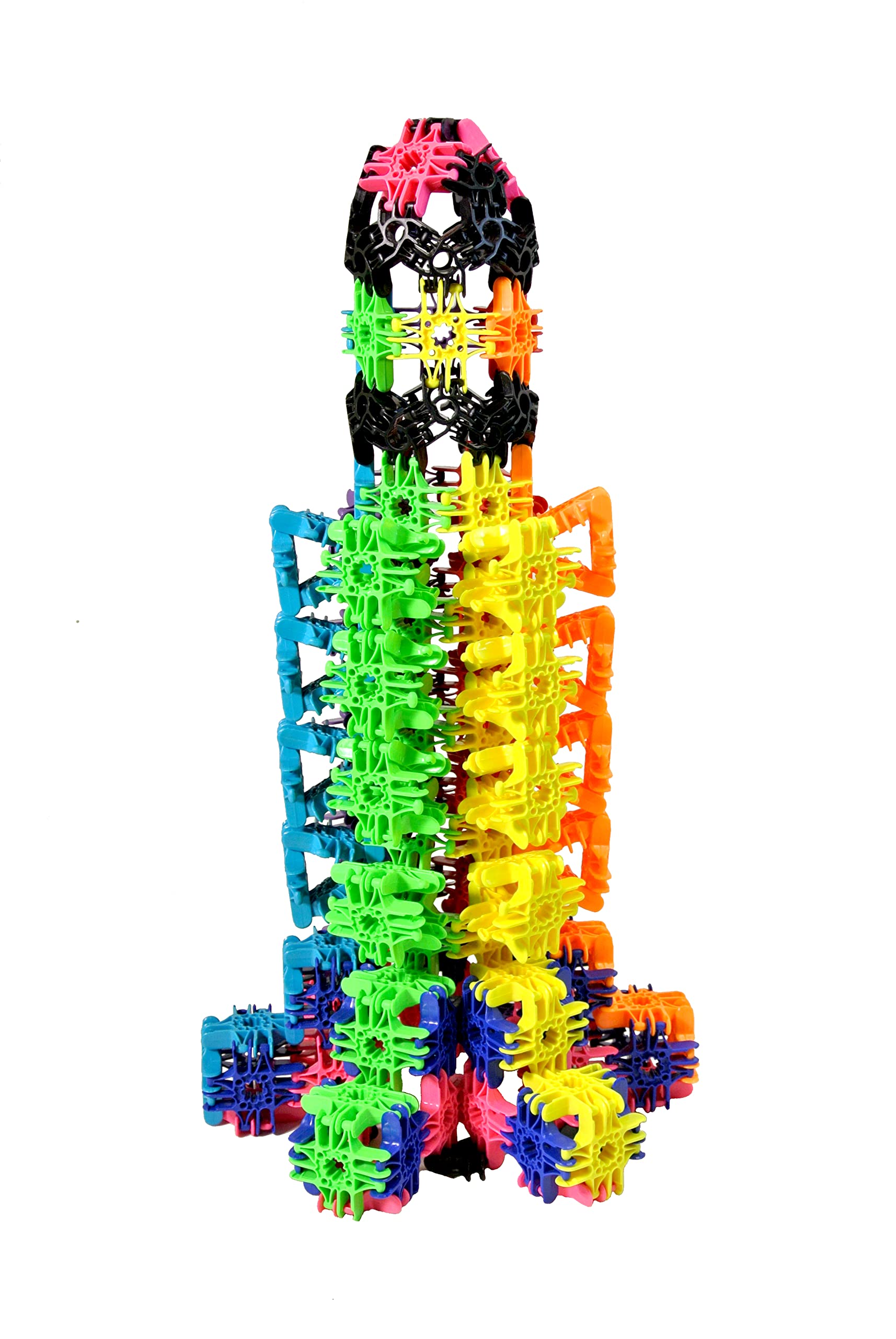 Lux Blox STEAM Inventor Rainbow Colors - 231-Piece Building Set | Patented Snap-Hinge Blocks that Bend & Move | STEM Toy for Kids Ages 6+ | Made in