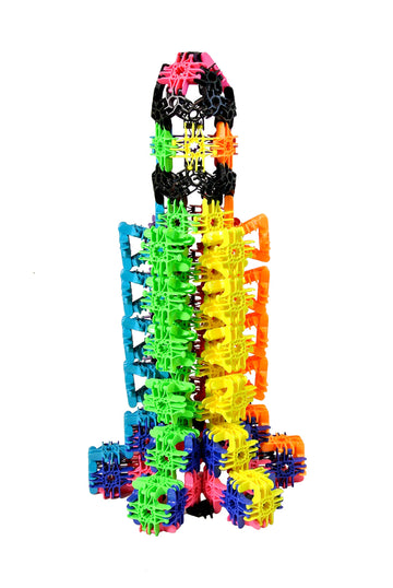 Lux Blox STEAM Inventor Rainbow Colors - 231-Piece Building Set | Patented Snap-Hinge Blocks that Bend & Move | STEM Toy for Kids Ages 6+ | Made in