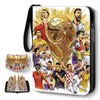 Soccer Card Binder 4 Pocket,Trading Card Binder Fits 440 Cards with 55 Removable Sleeves,Binder Collection Booklet with Zipper, PU Portable Card