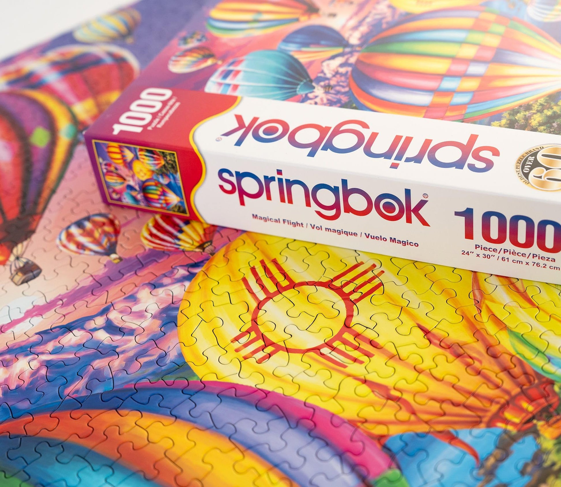 Springbok Magical Flight 1000 Piece Puzzle for Adults - Brilliant Hot Air Baloons